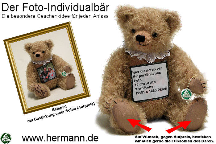 Foto-Individualbär made by Hermann-Spielwaren, Coburg